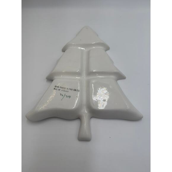 Vintage Italian Hand-Painted Ceramic Christmas Tree Platter · 4-Section - Picture 7 of 8